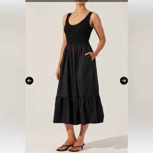 ASTR the label black mixed media dress NWT